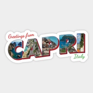 Greetings from Capri in Italy Vintage style retro souvenir Sticker